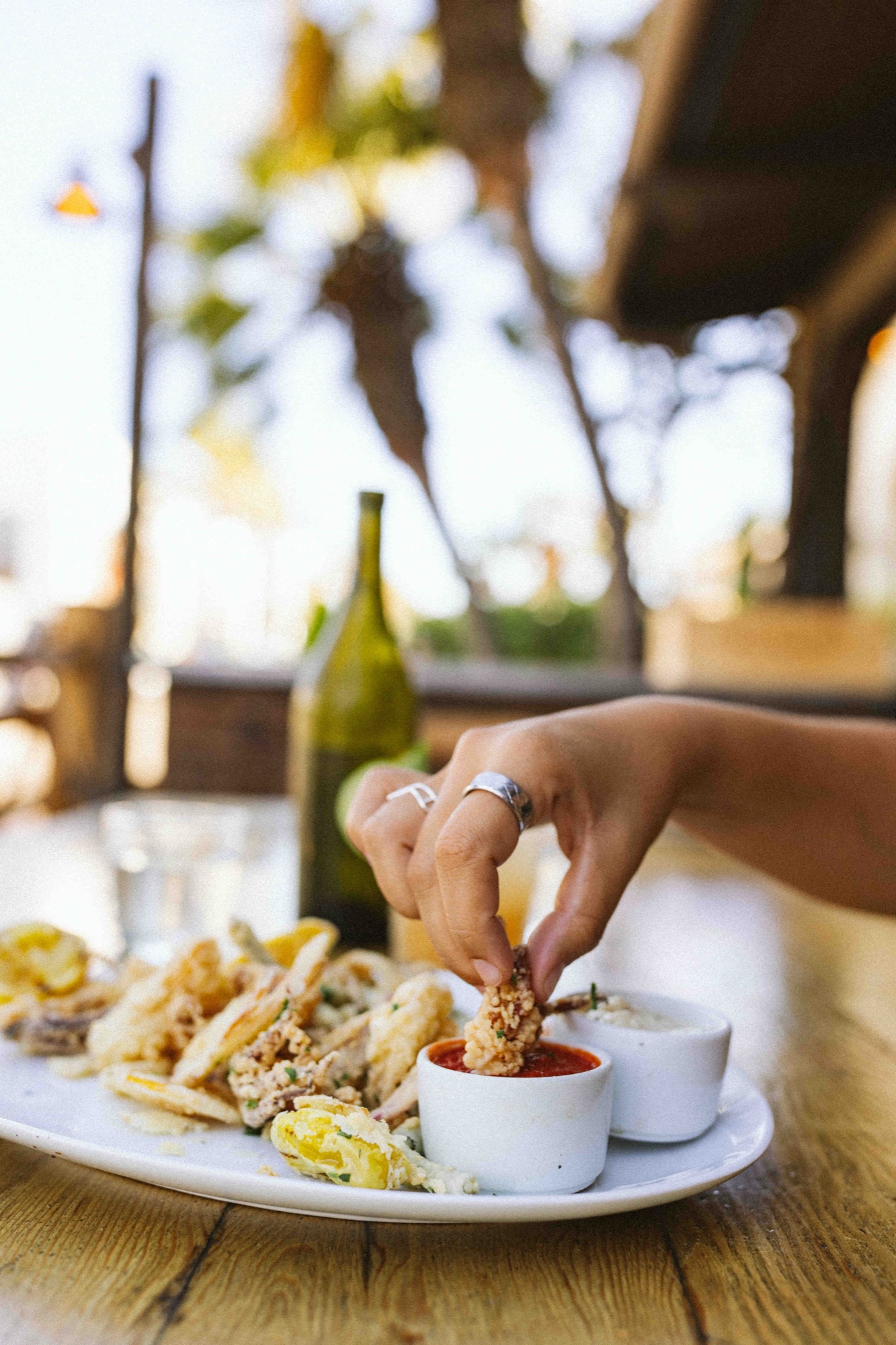 Calamari fritto misto with lemon and pepperoncini at Tin Roof Bistro